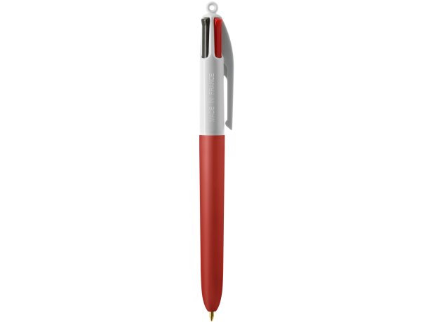Boligrafo BIC® 4 Colores Soft con Lanyard blanco/rojo suave