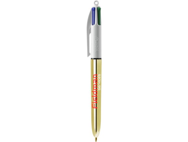 Bolígrafo Bic 4 colores metalizado Shine Blanco/oro detalle 5