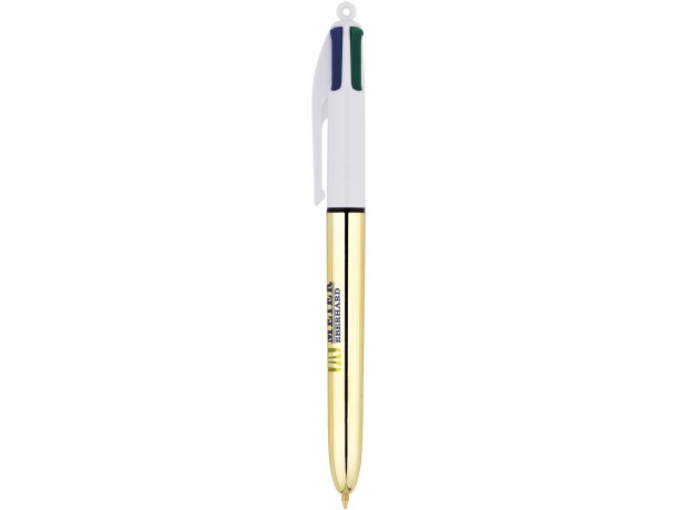 Bolígrafo 4 Colores Bic con lanyard Blanco/oro detalle 6