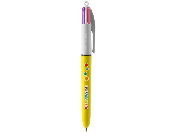 Boligrafo Bic® 4 Colores Sun Blanco/amarillo detalle 6