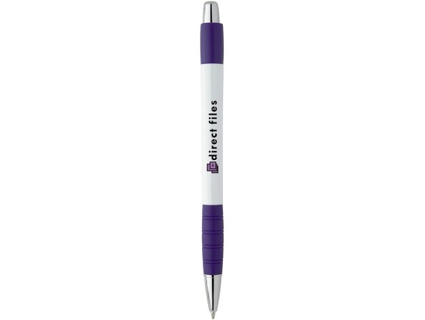 Bolígrafo Striped Grip blanco personalizado
