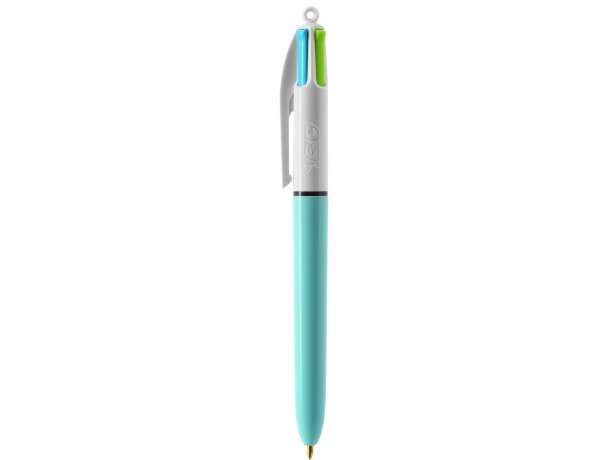 Bolígrafo 4 colores Bic fashion con lanyard Blanco/azul claro detalle 15