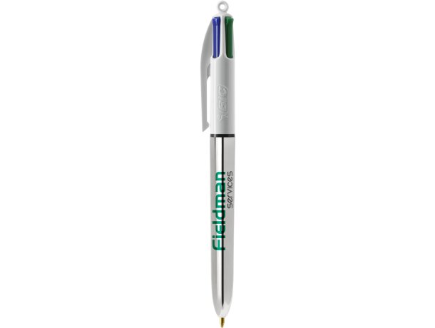 Bolígrafo 4 Colores Bic con lanyard Blanco/plata metalizado detalle 2