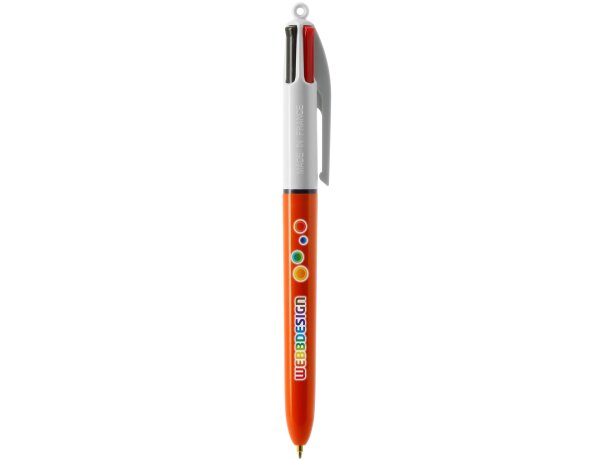 Bolígrafo Bic® 4 colores fine blanco/naranja