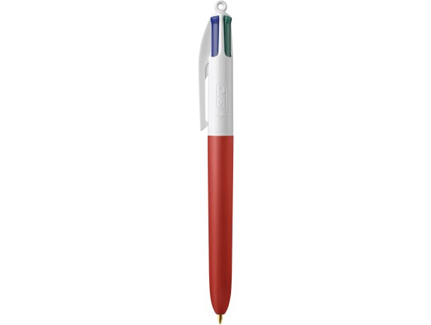 Boligrafo BIC® 4 Colores Soft con Lanyard blanco/rojo suave