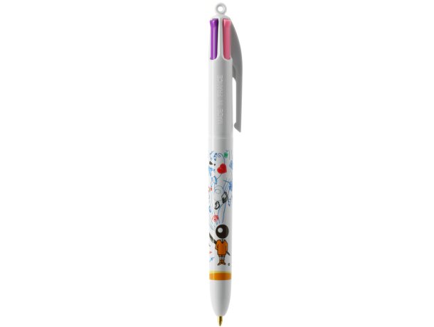Bolígrafo 4 colores Bic fashion con lanyard Blanco detalle 8