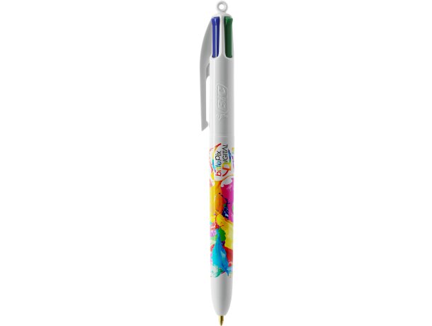 Bolígrafo Bic® 4 colores Pen con lanyard blanco