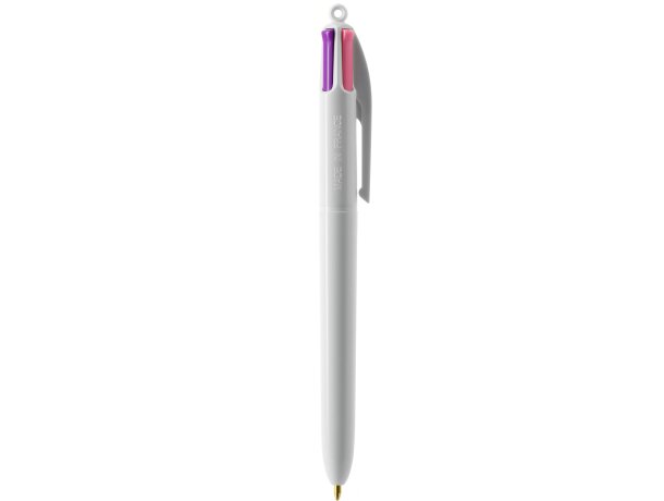 Bolígrafo Bic® 4 colores fashion con lanyard blanco