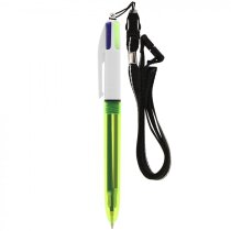 Bolígrafo con lanyard tres colores de la marca Bic personalizado Bolígrafo con lanyard tres colores de la marca Bic personalizado