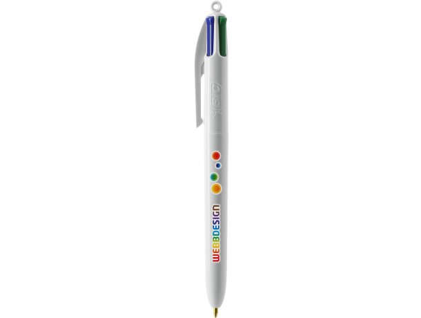 Bolígrafo Bic® 4 colores Pen con lanyard blanco