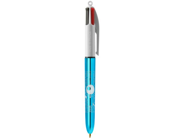 Bolígrafo Bic 4 colores metalizado Shine Blanco/azul metálico detalle 7