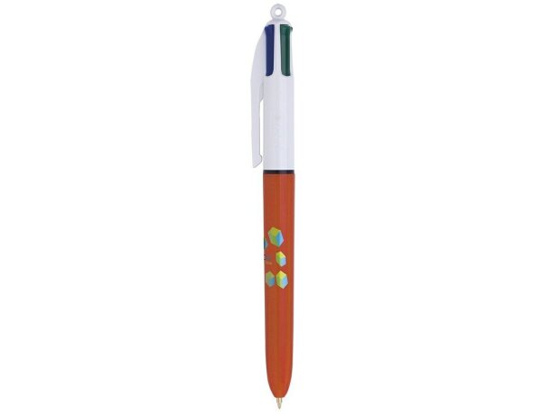 Bolígrafo de plástico 4 tintas de la marca Bic personalizado blanco Bolígrafo de plástico 4 tintas de la marca Bic personalizado blanco