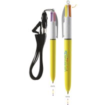 Boligrafo Bic® 4 Colores Sun con Lanyard personalizado
