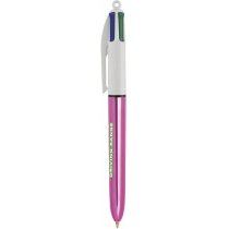 Bolígrafo 4 tintas metalizado de la marca Bic merchandising blanco Bolígrafo 4 tintas metalizado de la marca Bic merchandising blanco
