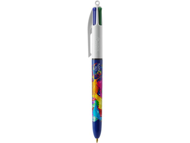 Bolígrafo Bic® 4 colores Pen con lanyard blanco/azul marino