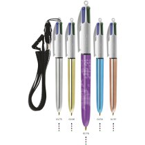 Bolígrafo bic 4 colores metalizado shine