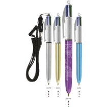 Bolígrafo 4 colores bic con lanyard economico