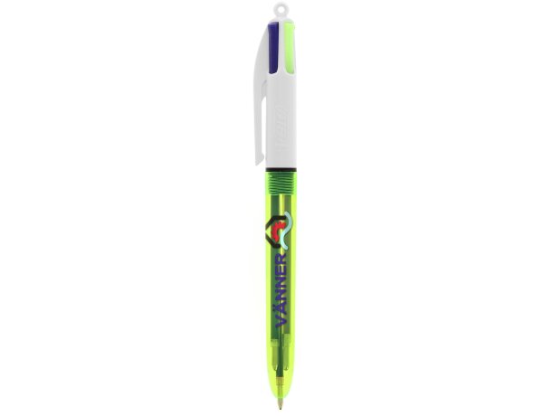 Bolígrafo Bic® fluorescente 4 colores amarillo transparente