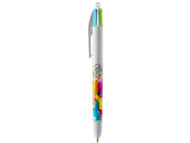 Bolígrafo 4 colores Bic fashion con lanyard Blanco detalle 7