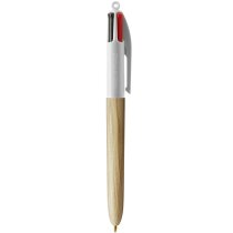 Boligrafo BIC 4 Colores efecto madera con Lanyard personalizado Boligrafo BIC 4 Colores efecto madera con Lanyard personalizado