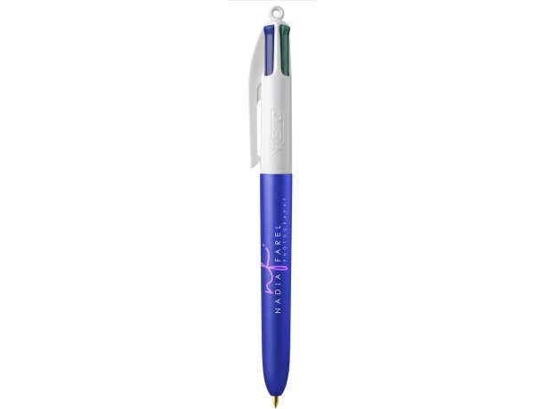 Boligrafo BIC® 4 Colores Glacé con Lanyard azul glacé/blanco