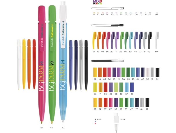 Bolígrafo media clic de plástico bic personalizado