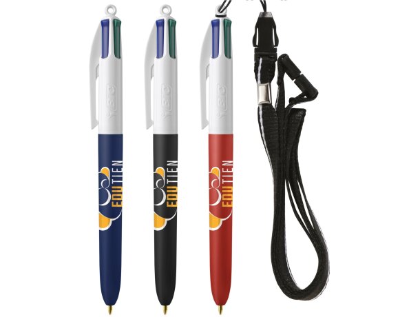 Boligrafo BIC® 4 Colores Soft con Lanyard