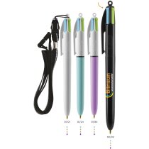 Bolígrafo 4 colores Bic fashion con lanyard