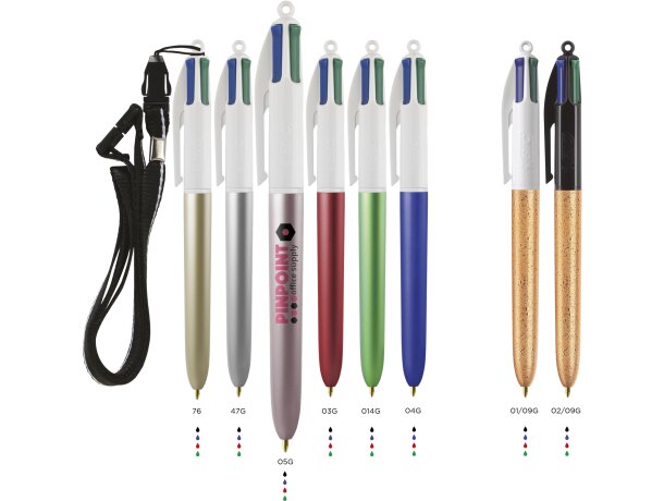 Boligrafo BIC 4 Colores Glacé con Lanyard detalle 1