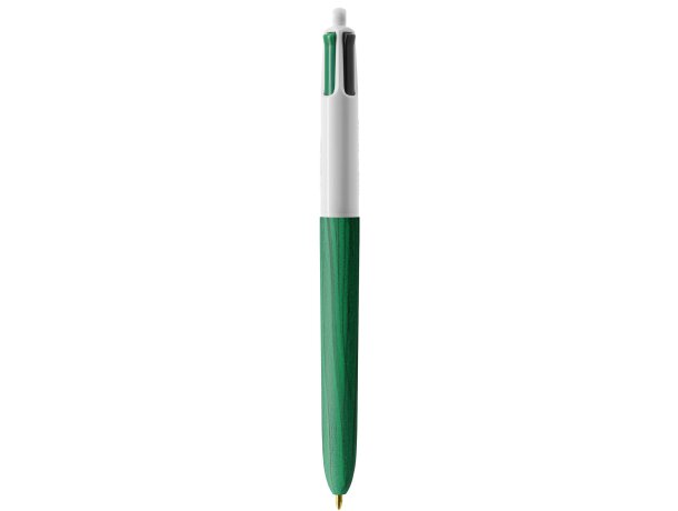 Boligrafo BIC 4 Colores Wood Style blanco/verde madera