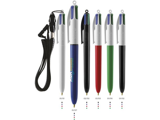 Bolígrafo con lanyard 4 colores Bic detalle 2