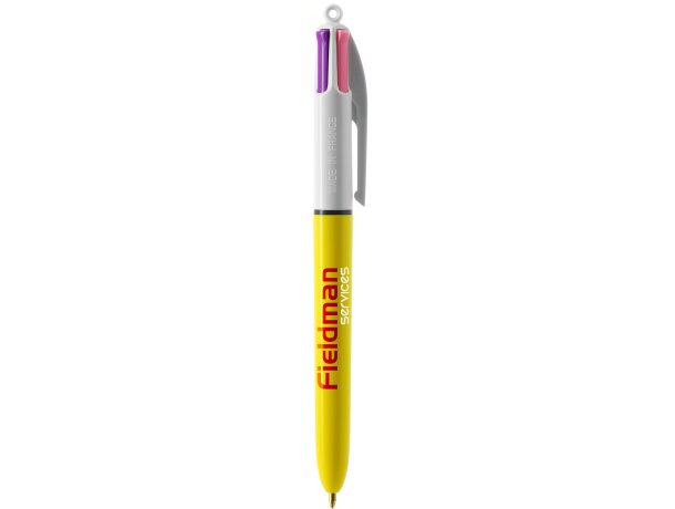 Boligrafo Bic® 4 Colores Sun con Lanyard Blanco/amarillo detalle 4
