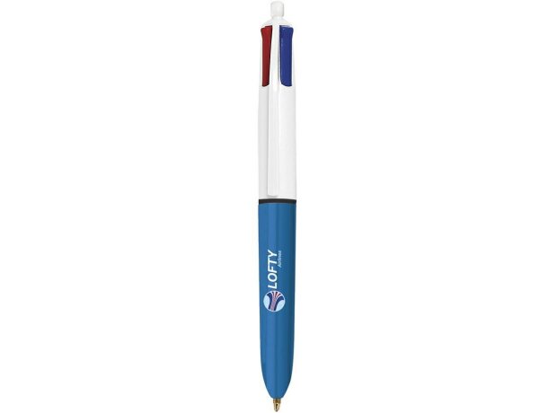 Bolígrafo mini con varias tintas de la marca Bic personalizado blanco Bolígrafo mini con varias tintas de la marca Bic personalizado blanco