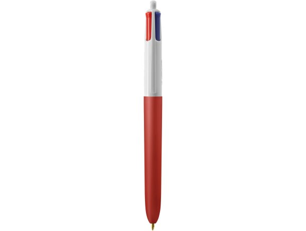 Bolígrafo Bic® 4 Colours Soft economico blanco/rojo suave