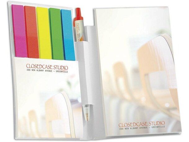 Set de bolígrafo y bloc de marcadores Bic personalizado Set de bolígrafo y bloc de marcadores Bic personalizado