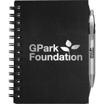 Libreta Bic® pequeña con bolígrafo personalizada negra Libreta Bic® pequeña con bolígrafo personalizada negra