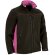Chaqueta softshell Thunder con tres capas y bolsillos Negro/rosa magenta