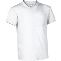 Camiseta cuello de pico Valento 160 gr Valento grabada blanca