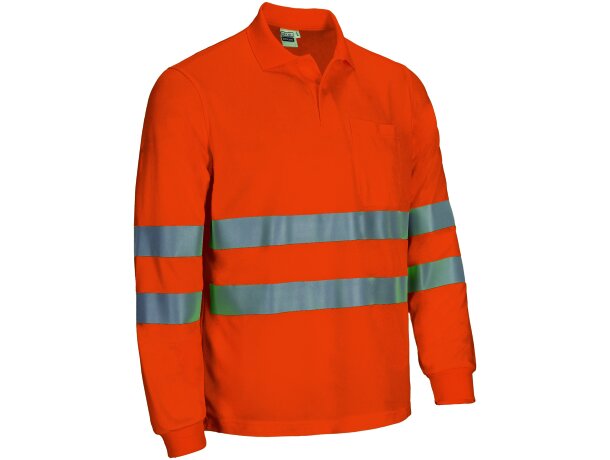Polo alta visibilidad manga larga Buckland con bandas reflectantes detalle 5