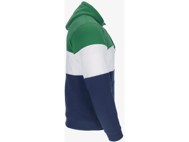 Sudadera Varsity con capucha tricolor bordable para empresas detalle 5