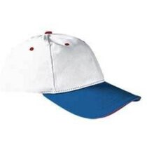 Gorra de 6 paneles en algodón grueso y colores combinados Valento blanco y azul barata