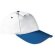Gorra de 6 paneles en algodón grueso y colores combinados Valento blanco y azul barata