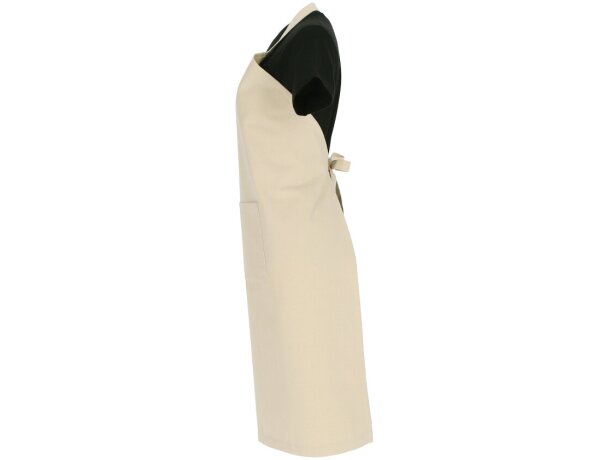 Delantal Zucchini de algodón natural con peto y bolsillo detalle 3