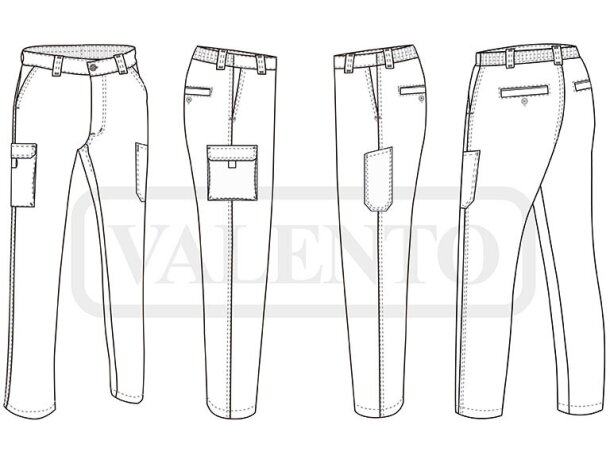 Pantalón de trabajo Pegaso sarga gruesa multibolsillos detalle 1