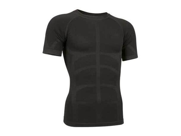 Camiseta adulto segunda piel de manga corta Valento grabada negra Camiseta adulto segunda piel de manga corta Valento grabada negra