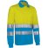 Polo alta visibilidad Snake manga larga bicolor certificado Amarillo fluor/azul tropical