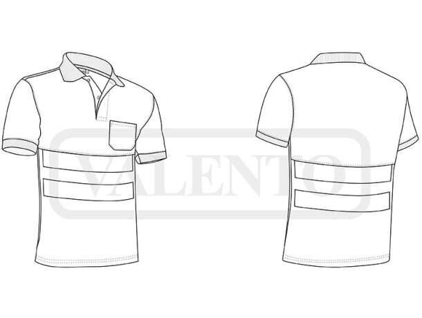 Polo alta visibilidad Delaware bicolor con bandas reflectantes detalle 1