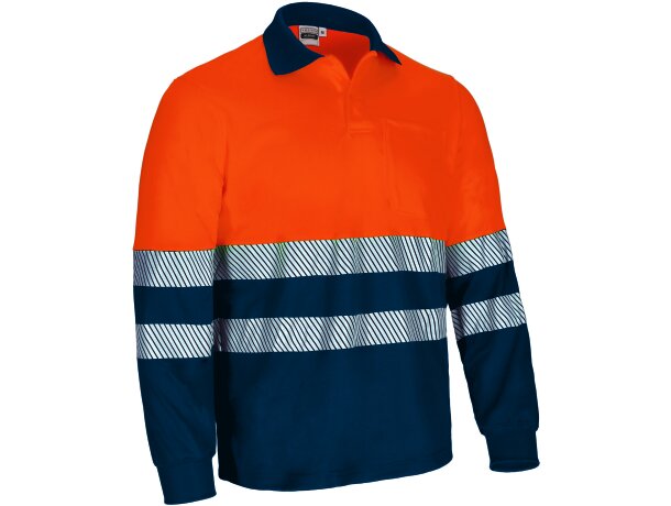 Polo alta visibilidad manga larga Albury con bandas reflectantes detalle 5