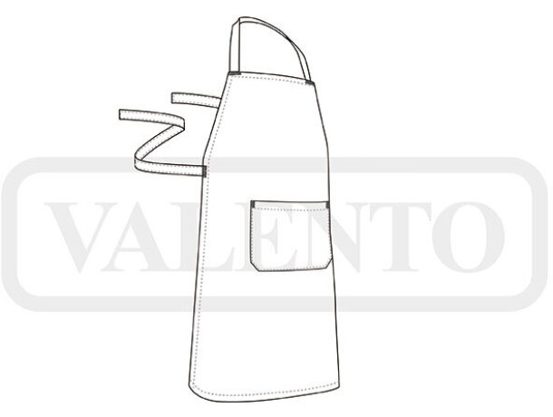 Delantal Zucchini de algodón natural con peto y bolsillo detalle 1