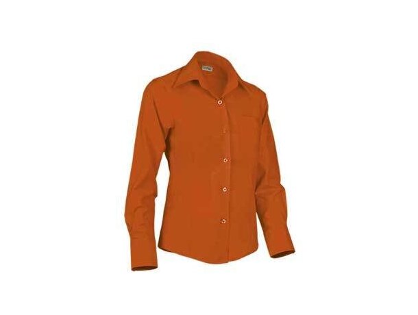 Camisa entallada de mujer manga larga Valento naranja